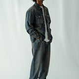 Denim Over Shirt With Flap Pockets -  Dark Blue