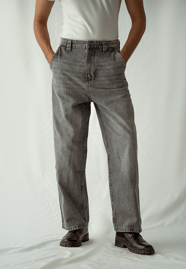 Loose Fit Baggy Jeans Grey
