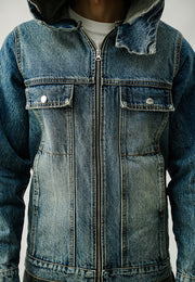 Denim Hooded Jacket - Smoky Blue