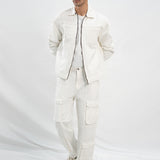 Cropped Fit Denim Jacket - White