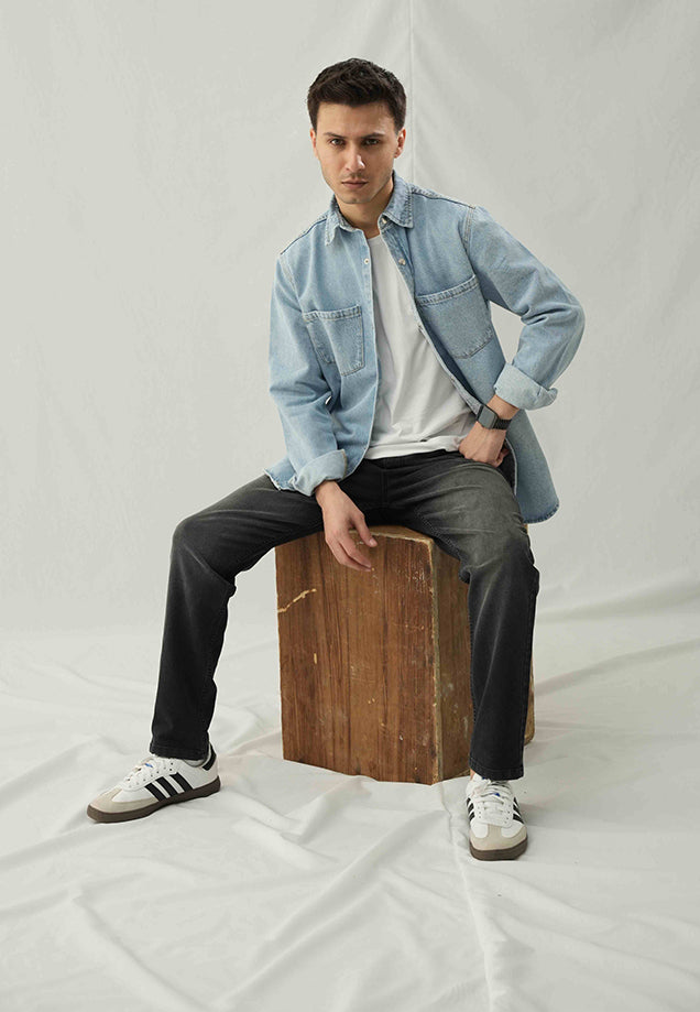 Denim Shirt  - Faded Light Blue