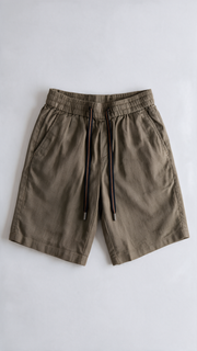 Linen Shorts - Olive Green