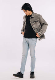 Mens Denim Jacket - Grey Wash
