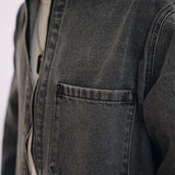 Zipper Down Over Shirt - Grey Wash