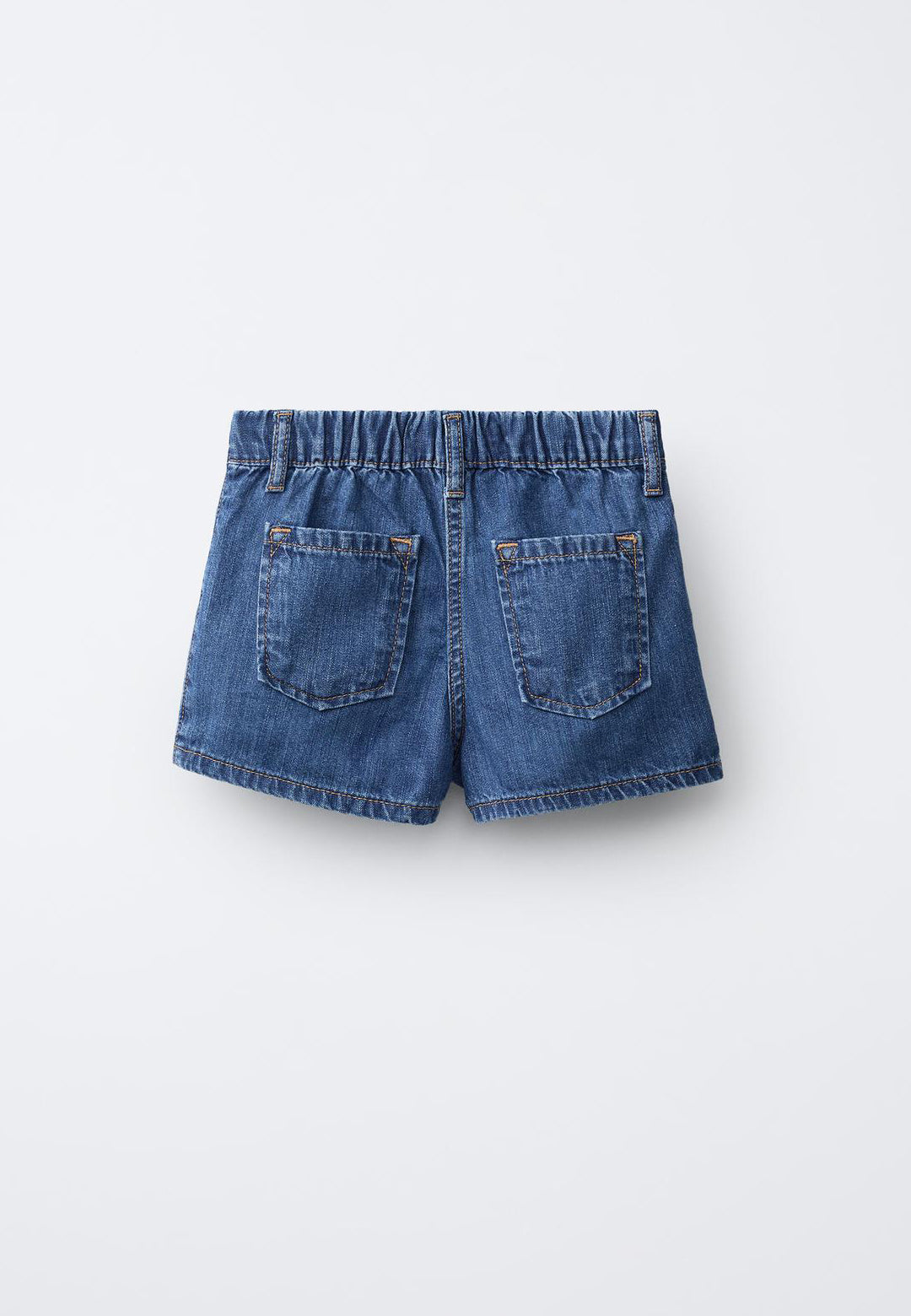CASUAL CROSS OVER DENIM SKIRT - MID BLUE