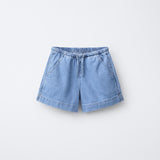 CASUAL DRAWSTRING SOFT DENIM SHORT - BLUE
