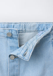 CASUAL HIGHWIAST BUTTON FRONT DENIM SKIRT - LIGHT BLUE