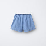 CASUAL DRAWSTRING SOFT DENIM SHORT - BLUE