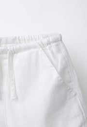 CASUAL DRAWSTRING SOFT DENIM SHORT - WHITE