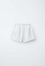 CASUAL DRAWSTRING SOFT DENIM SHORT - WHITE