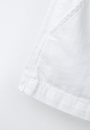 CASUAL DRAWSTRING SOFT DENIM SHORT - WHITE