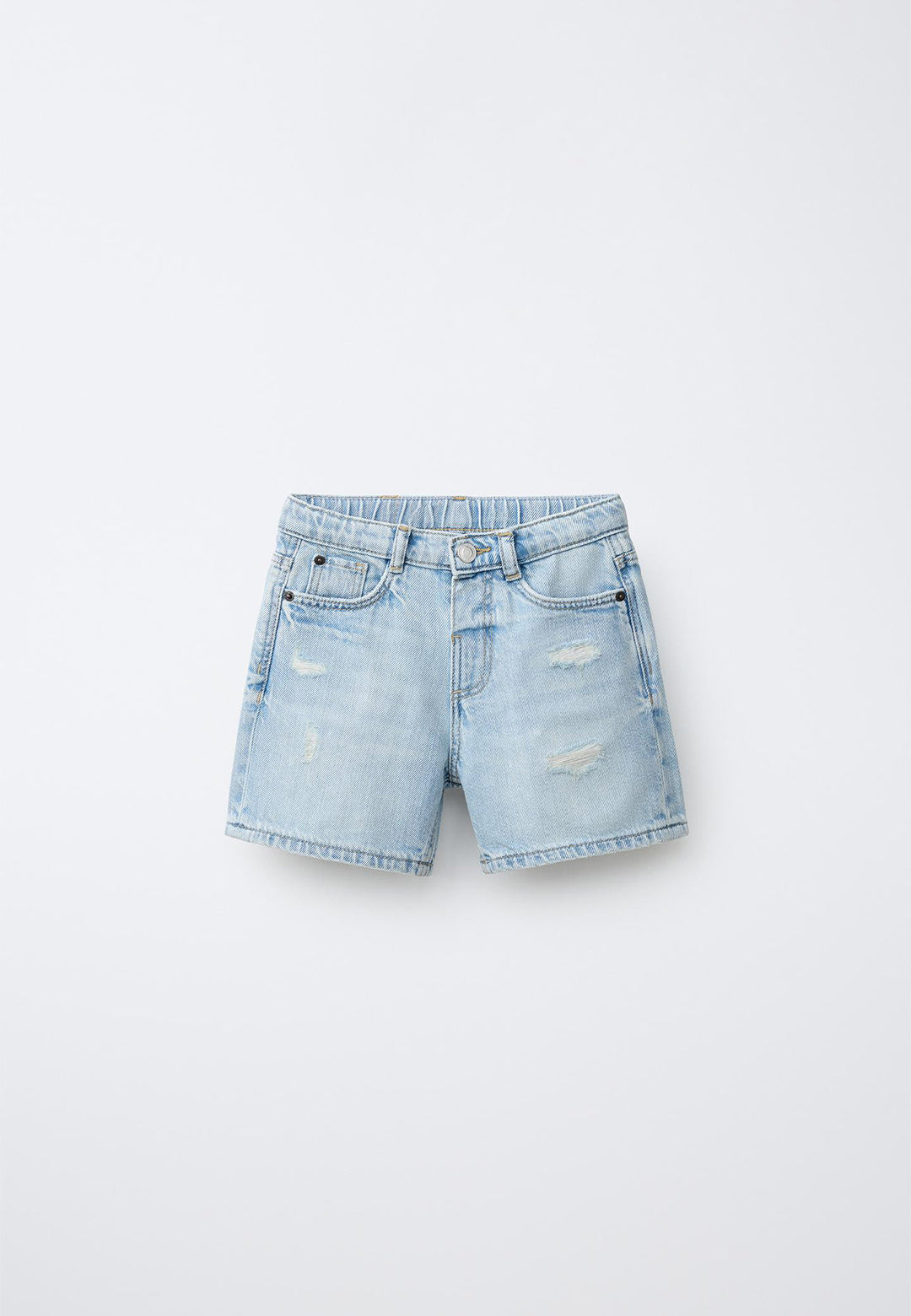 DISTRESSED DENIM SHORT - DIRTY LIGHT BLUE