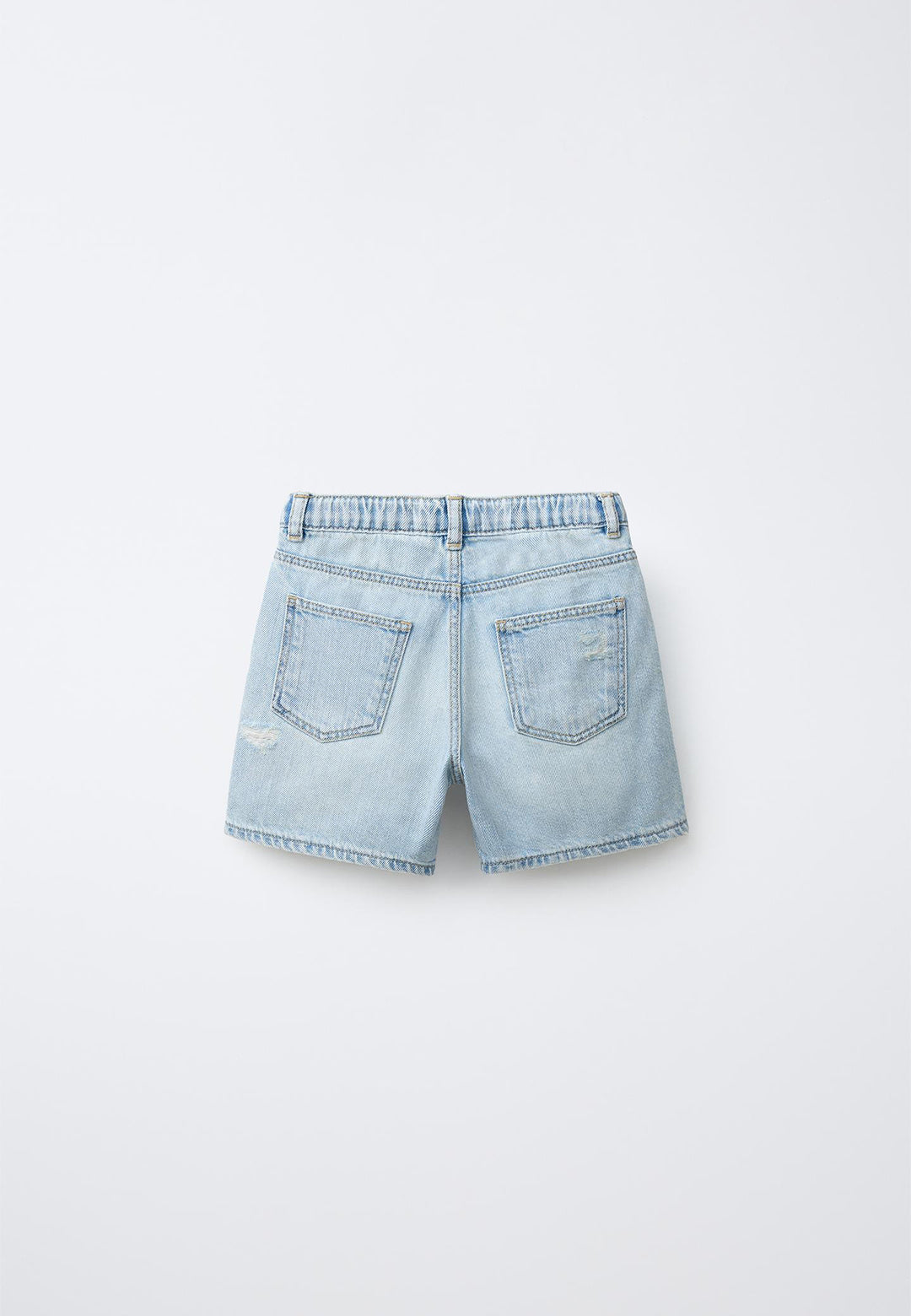 DISTRESSED DENIM SHORT - DIRTY LIGHT BLUE