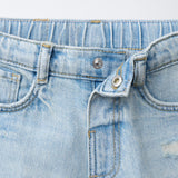DISTRESSED DENIM SHORT - DIRTY LIGHT BLUE