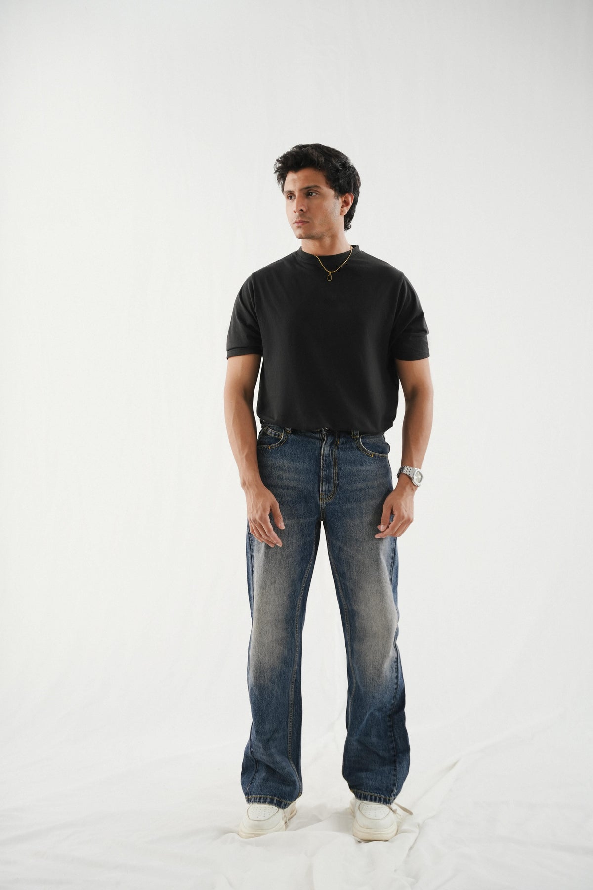 Straight Fit Wide Leg - Dirty Dark Blue