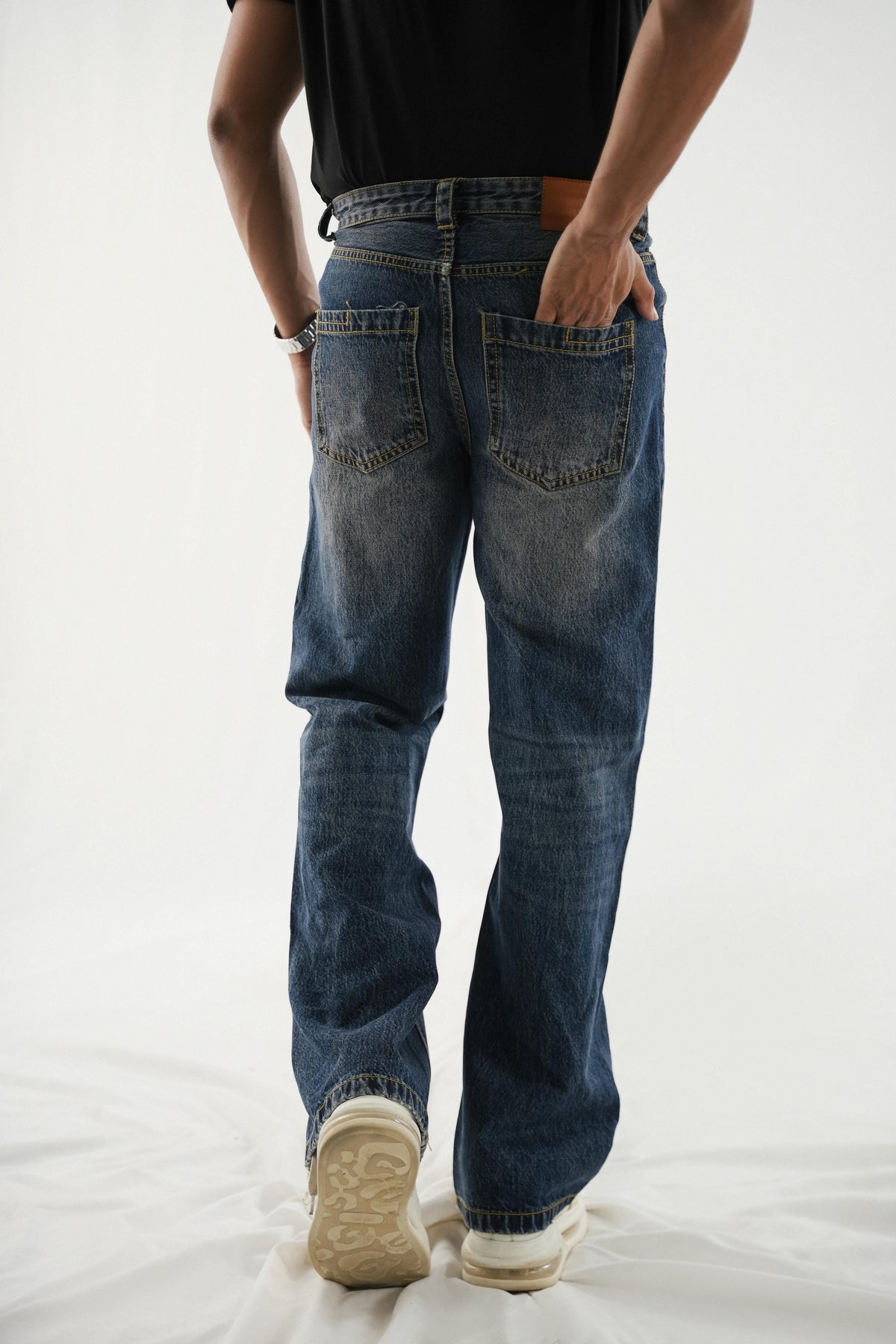 Straight Fit Wide Leg - Dirty Dark Blue