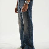Straight Fit Wide Leg - Dirty Dark Blue