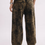 Baggy Fit Jeans - Distressed Over Dyed