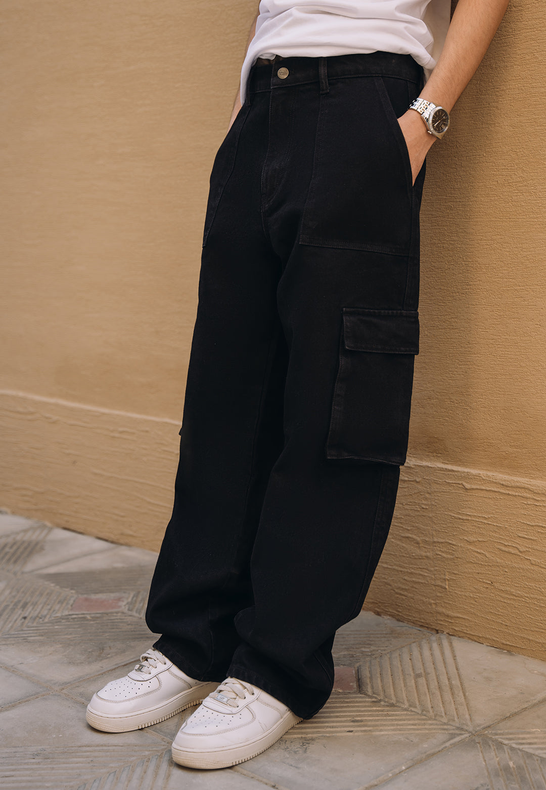 Baggy Cargo Jeans Men Black Baggy Jeans Mens Pants With Side