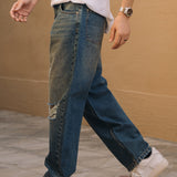 Ripped Baggy Fit Jeans - Tint Over Dyed