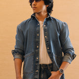 Denim Cross Pocket Shirt