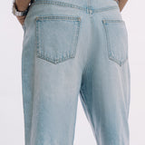 Ripped Denim Shorts - Light Blue Wash