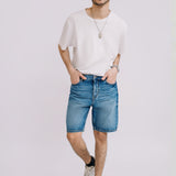 Basic Denim Shorts - Mid Blue