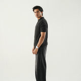 Barrel Fit Jeans With Cord - Midnight Black
