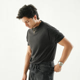 Barrel Fit Jeans With Cord - Midnight Black
