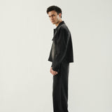Cropped Fit Denim Shirt Midnight - Black Stone Wash