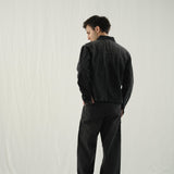 Pleated Baggy Denim Trousers - Stone Wash