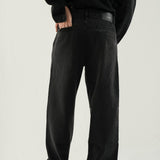 Pleated Baggy Denim Trousers - Stone Wash