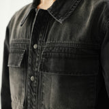 Cropped Fit Denim Shirt Midnight - Black Stone Wash