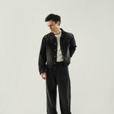 Pleated Baggy Denim Trousers - Stone Wash