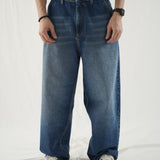 Loose Fit Baggy Jeans - Dark Blue