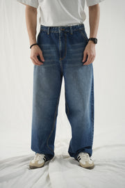 Loose Fit Baggy Jeans - Dark Blue