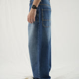 Loose Fit Baggy Jeans - Dark Blue