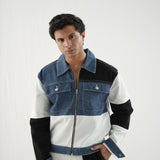 Patch Work Denim Twin Set - Contrast Panels