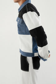 Patch Work Denim Twin Set - Contrast Panels