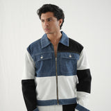 Patch Work Denim Twin Set - Contrast Panels