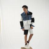 Patch Work Denim Twin Set - Contrast Panels
