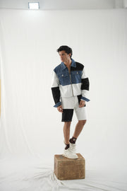 Patch Work Denim Twin Set - Contrast Panels