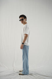 Wide Leg Light Weight Jeans- Ice Blue