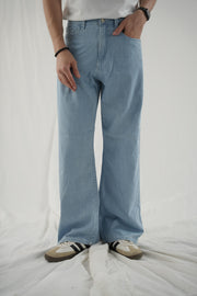 Wide Leg Light Weight Jeans- Ice Blue