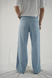Wide Leg Light Weight Jeans- Ice Blue