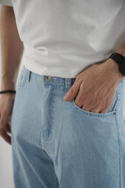 Wide Leg Light Weight Jeans- Ice Blue