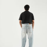Barrel Fit Jeans With Cord - Sky Blue