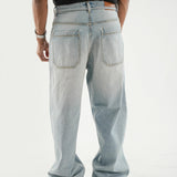 Barrel Fit Jeans With Cord - Sky Blue