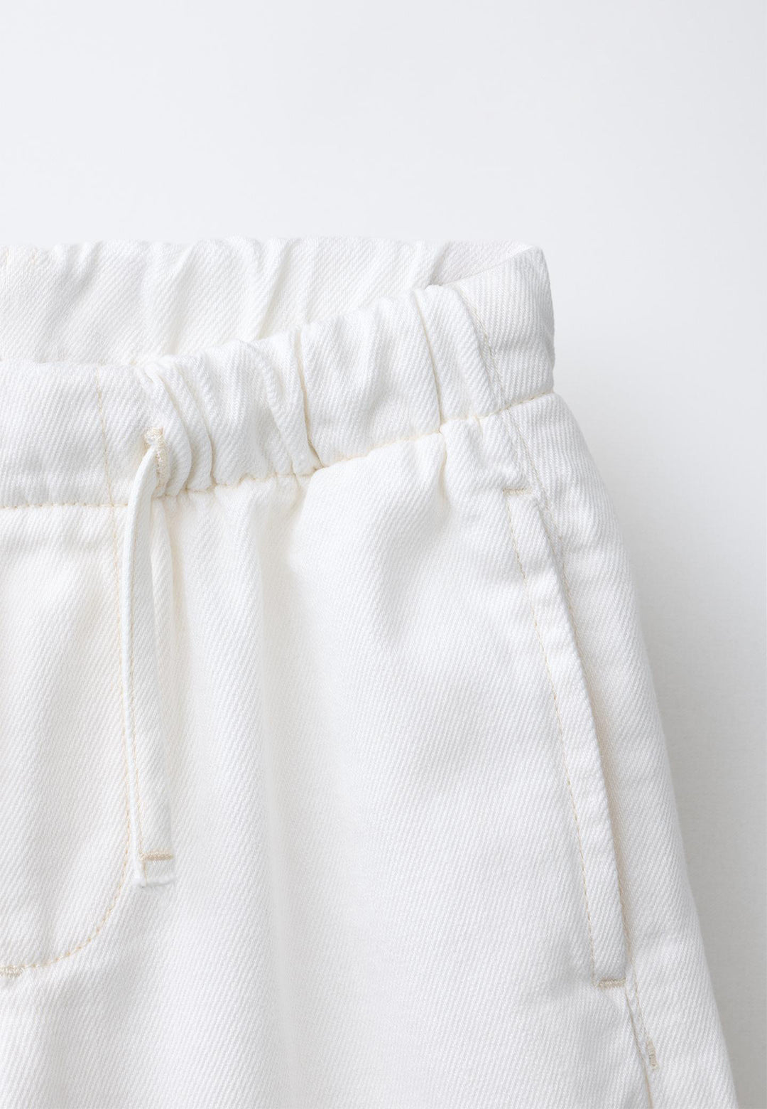 LONG LINE DRAW STRING SHORT - CASUAL CREAM