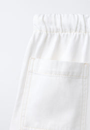 LONG LINE DRAW STRING SHORT - CASUAL CREAM